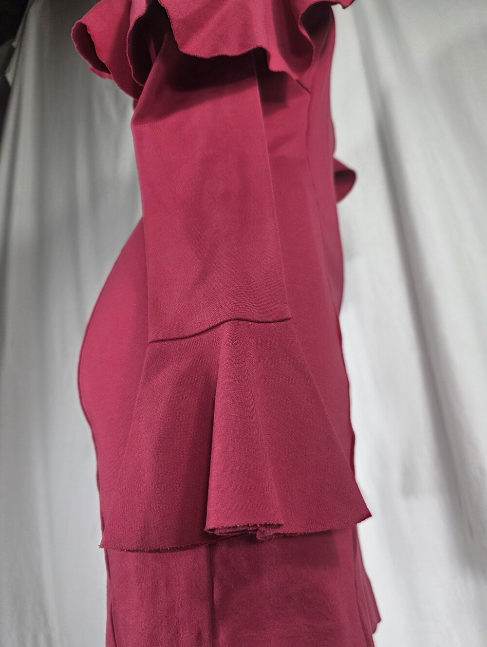Free People Red Cold Shoulder Bodycon Mini Dress Sz. S Sexy Date Night Festival - Picture 9 of 14